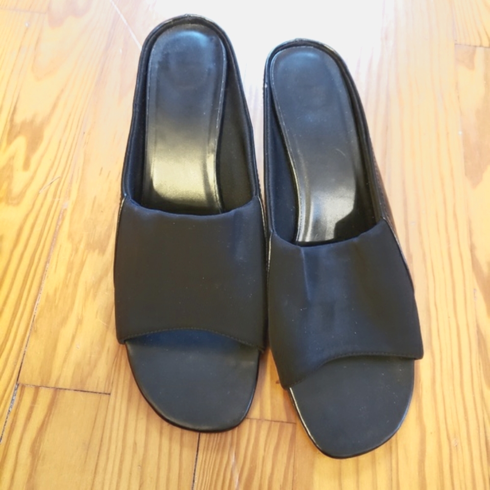 Avon Black Slide Heel Sandals